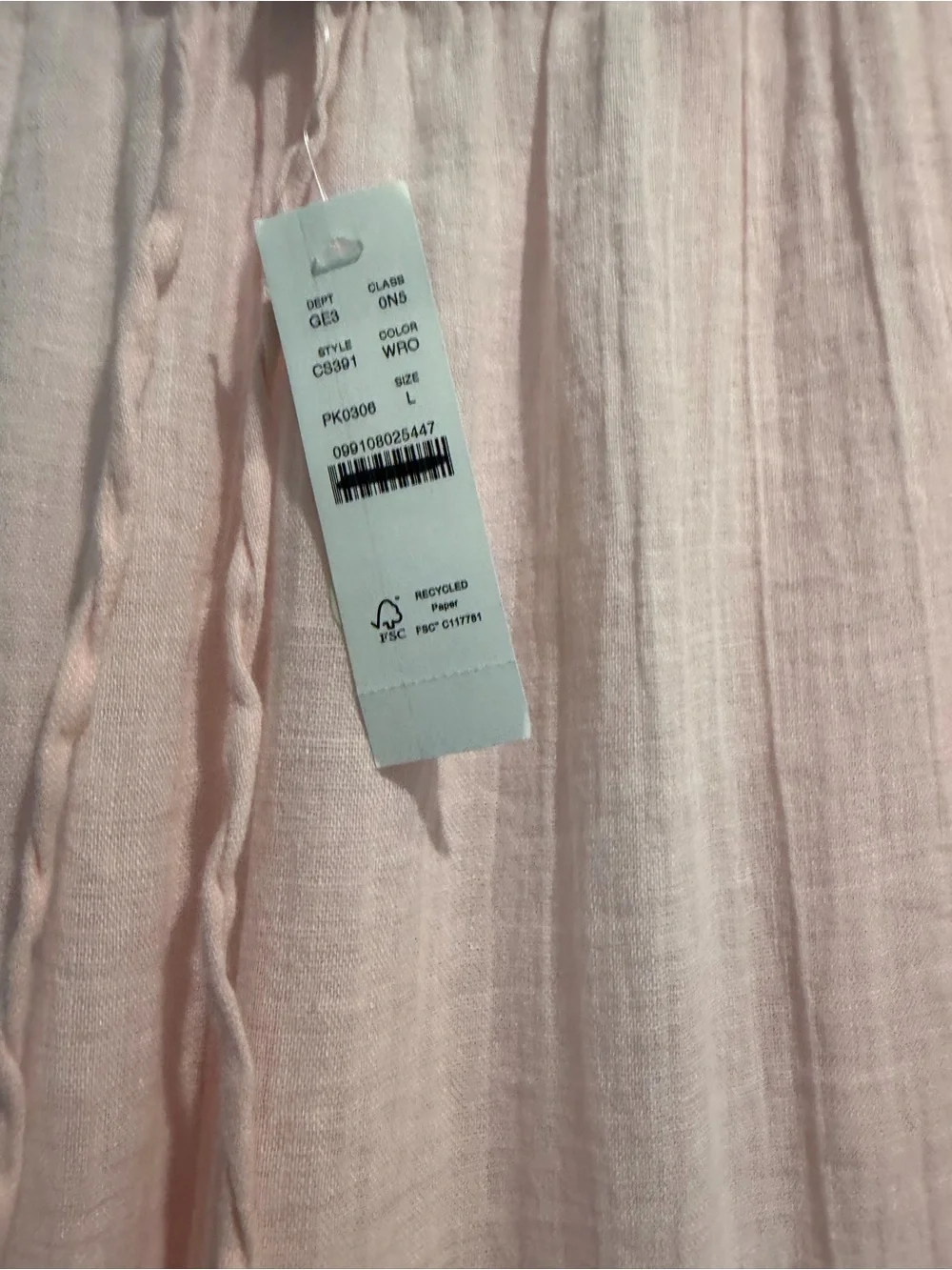 NEW J. Crew Beach pant in Hampton linen-blend pale pink CS391 Large swim coverup